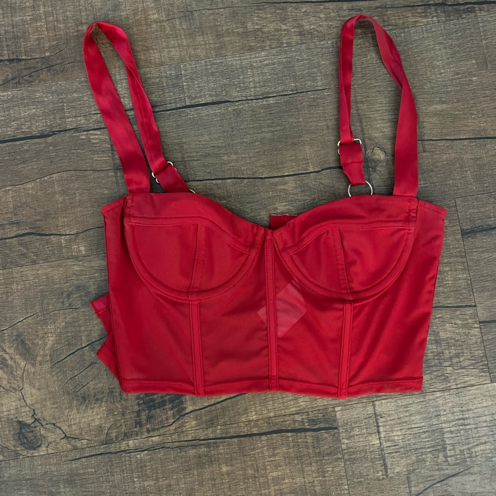 Oh Polly Red Bustier Top